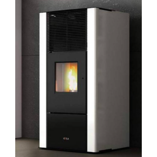 STUFA ANSELMO COLA IN ACCIAIO-MAIOLICA 6,97 KW NERO