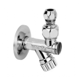 RUBINETTO BUGATTI SOTTOLAVABO A VITONE CON SEDE PIANA SERIE 973 MISURA 1/2"